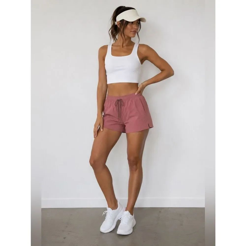 NWT Pacific Trail Women's Athletic Shorts Front /Side Pockets Dust Pink Size XL